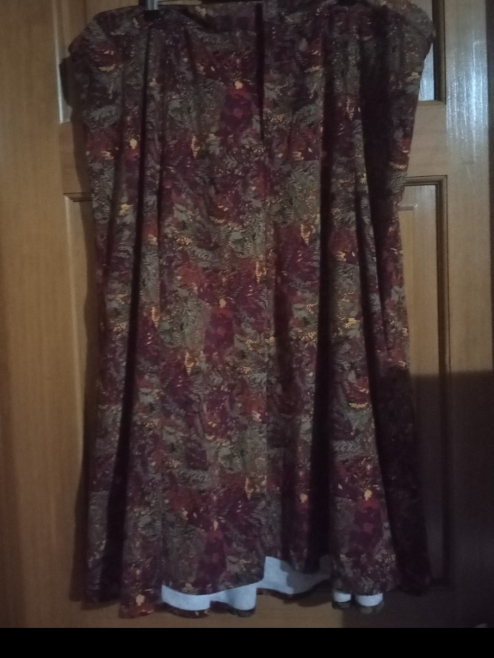 CJ Banks Burgundy Paisley Maxi Skirt with Gold Accents
